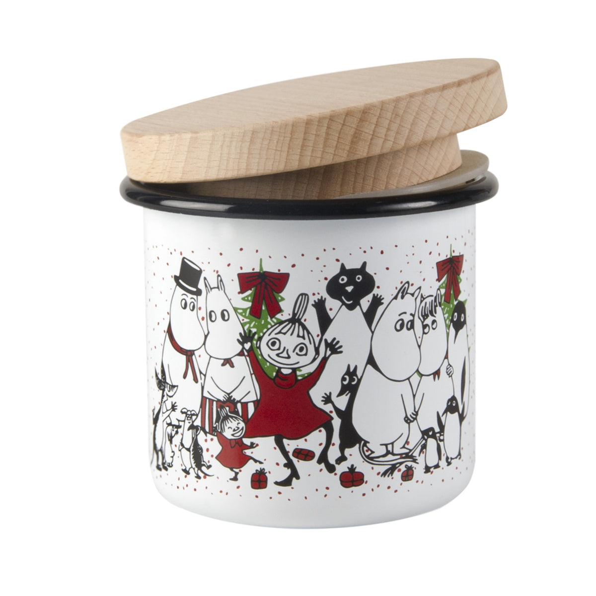 MUURLA | Moomin | Winter Magic | Enamel Jar with Wooden Lid | 8cm
