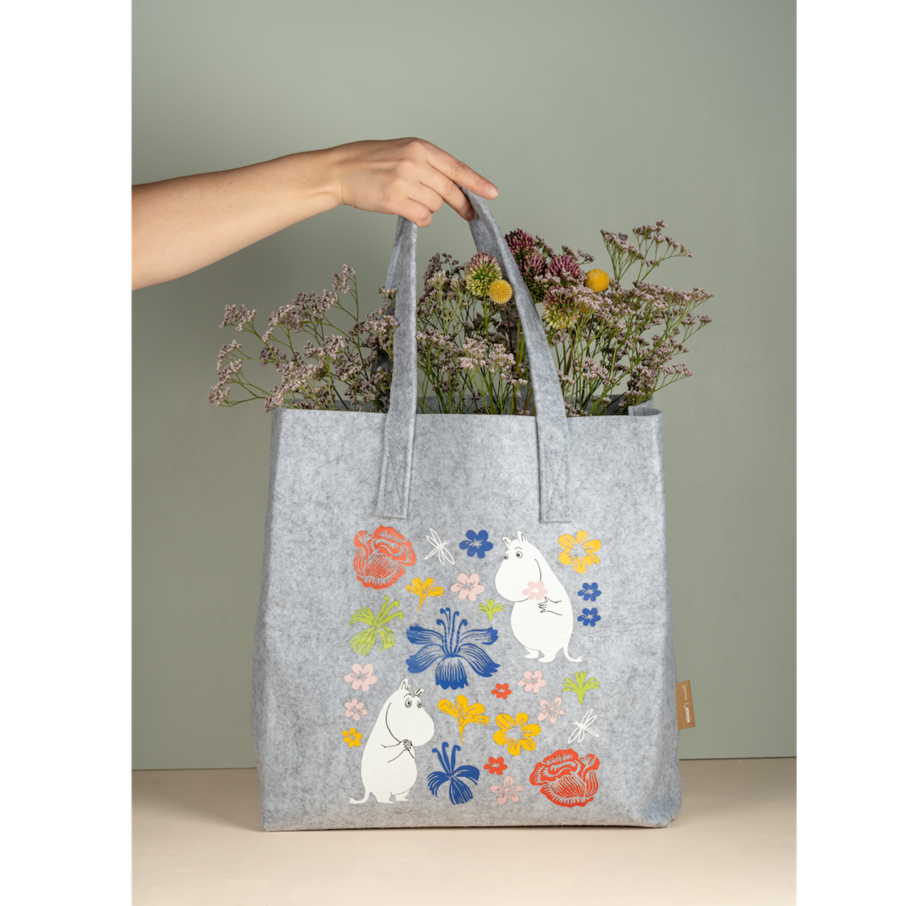 Recycled 'felt' Moomin by Muurla Flower Tote Bag 71-4040-03