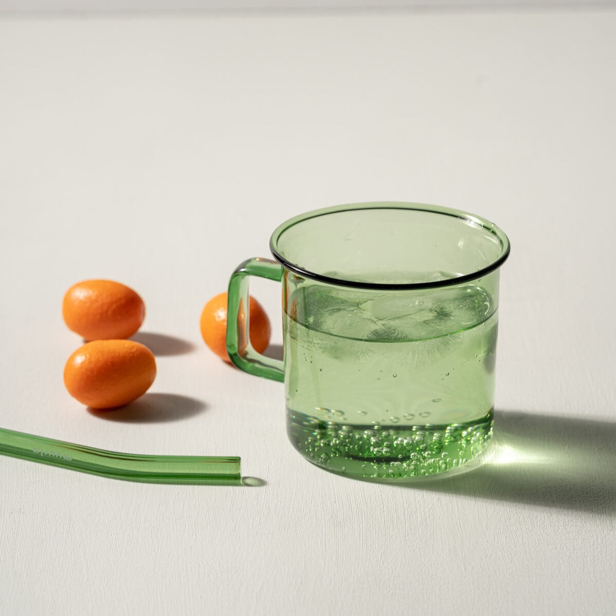 MUURLA | Glass Mug, for Hot or Cold Drinks | 35cl | Green