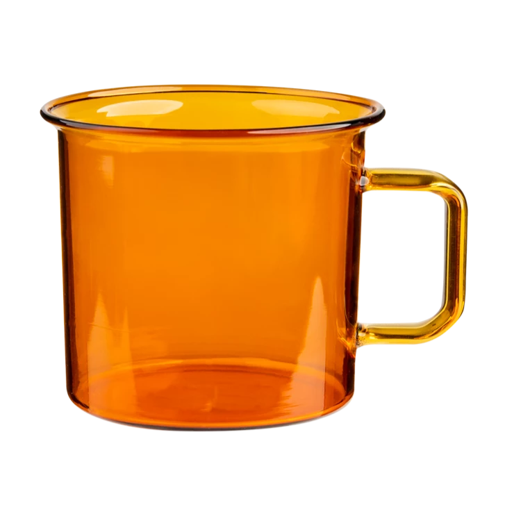 MUURLA | Glass Mug, for Hot or Cold Drinks | 35cl | Amber