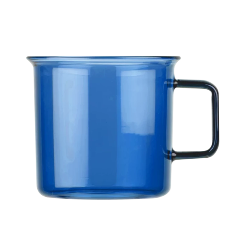 MUURLA | Glass Mug, for Hot or Cold Drinks | 35cl | Blue