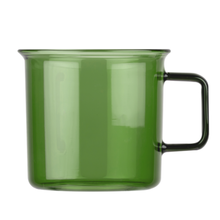 MUURLA | Glass Mug, for Hot or Cold Drinks | 35cl | Green
