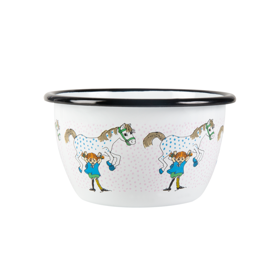 MUURLA | Pippi Longstocking | Enamel Bowl | Pippi and the Horse |  6dl