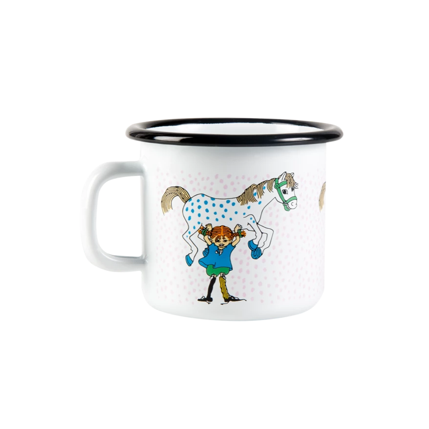 MUURLA | Pippi Longstocking | Enamel Mug | Pippi and the Horse | 2.5dl