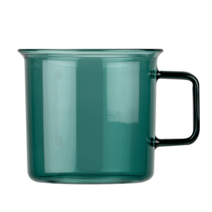 MUURLA | Glass Mug, for Hot or Cold Drinks | 35cl | Teal