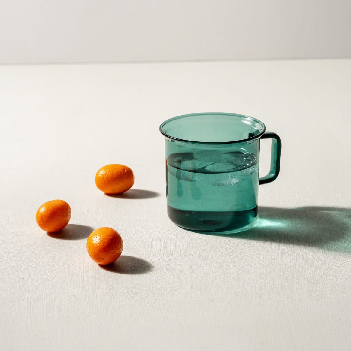 MUURLA | Glass Mug, for Hot or Cold Drinks | 35cl | Teal