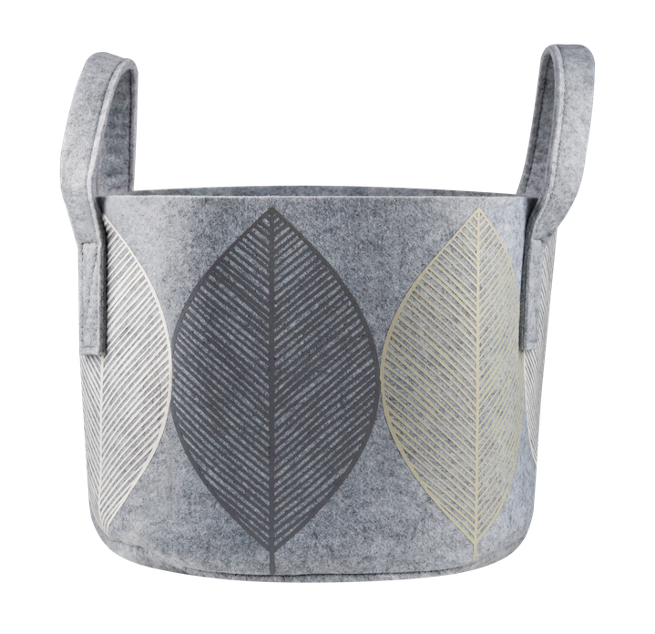 Muurla Design Storage Basket Leaf, Light Grey.  Made from Recycled Plastic Bottles
