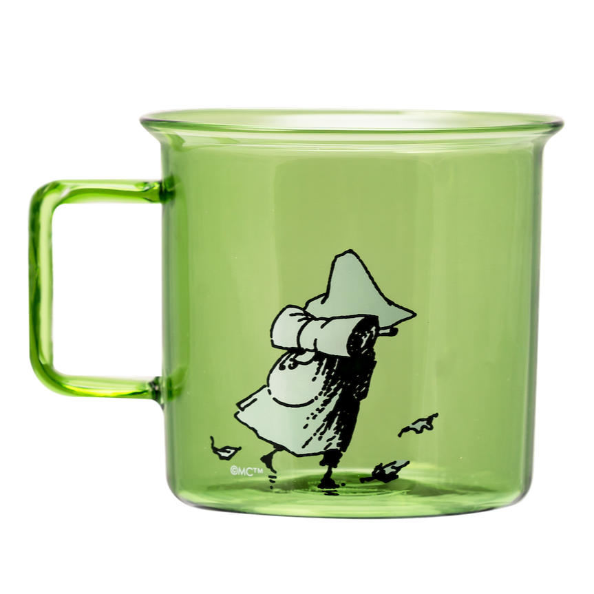 Snufkin Moomin Glass Mug in Borosilicate Glass 