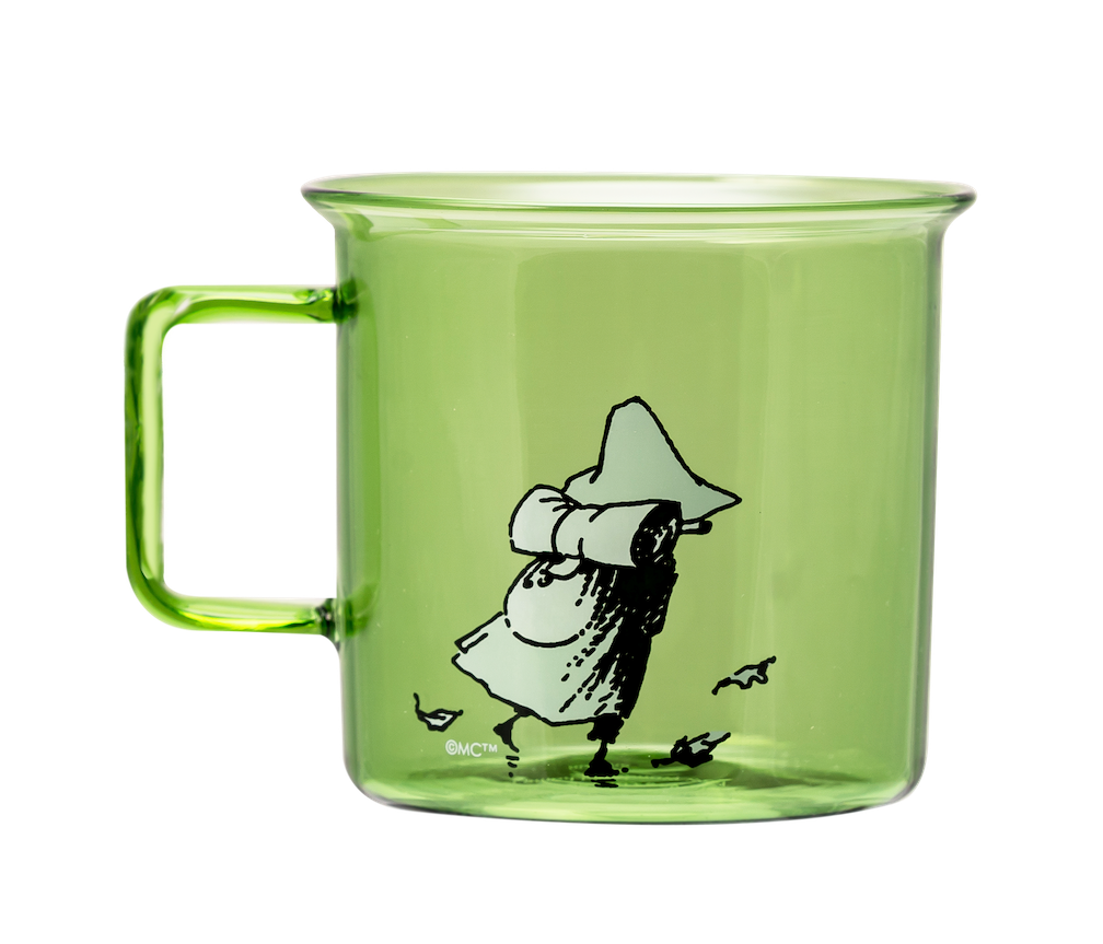 Snufkin Moomin Glass Mug in Borosilicate Glass 