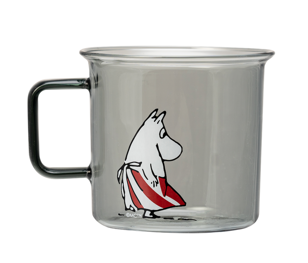 Moominmamma Glass mug in Grey by Muurla Design