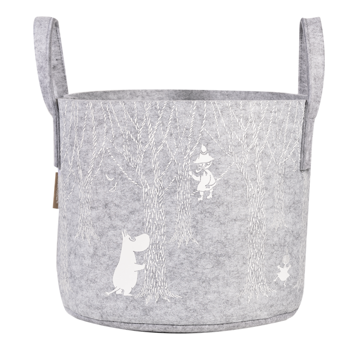 Muurla Moomin In The Woods Recycled Storage Basket featuring Moomintroll and Snorkmaiden