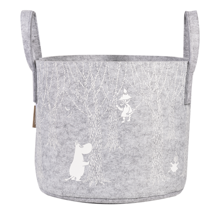 Muurla Moomin In The Woods Recycled Storage Basket, storing a blanket