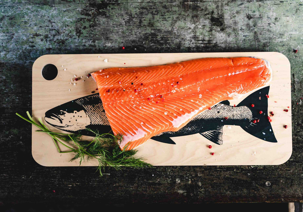 Beautiful Nordic Salmon on a Muurla Chop and Serve Board