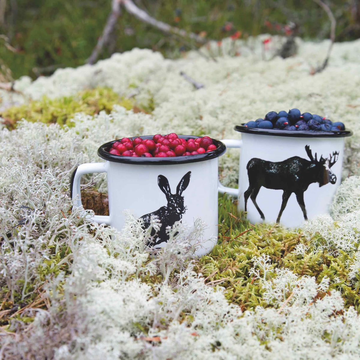 Muurla Design Enamelware outside in a country setting