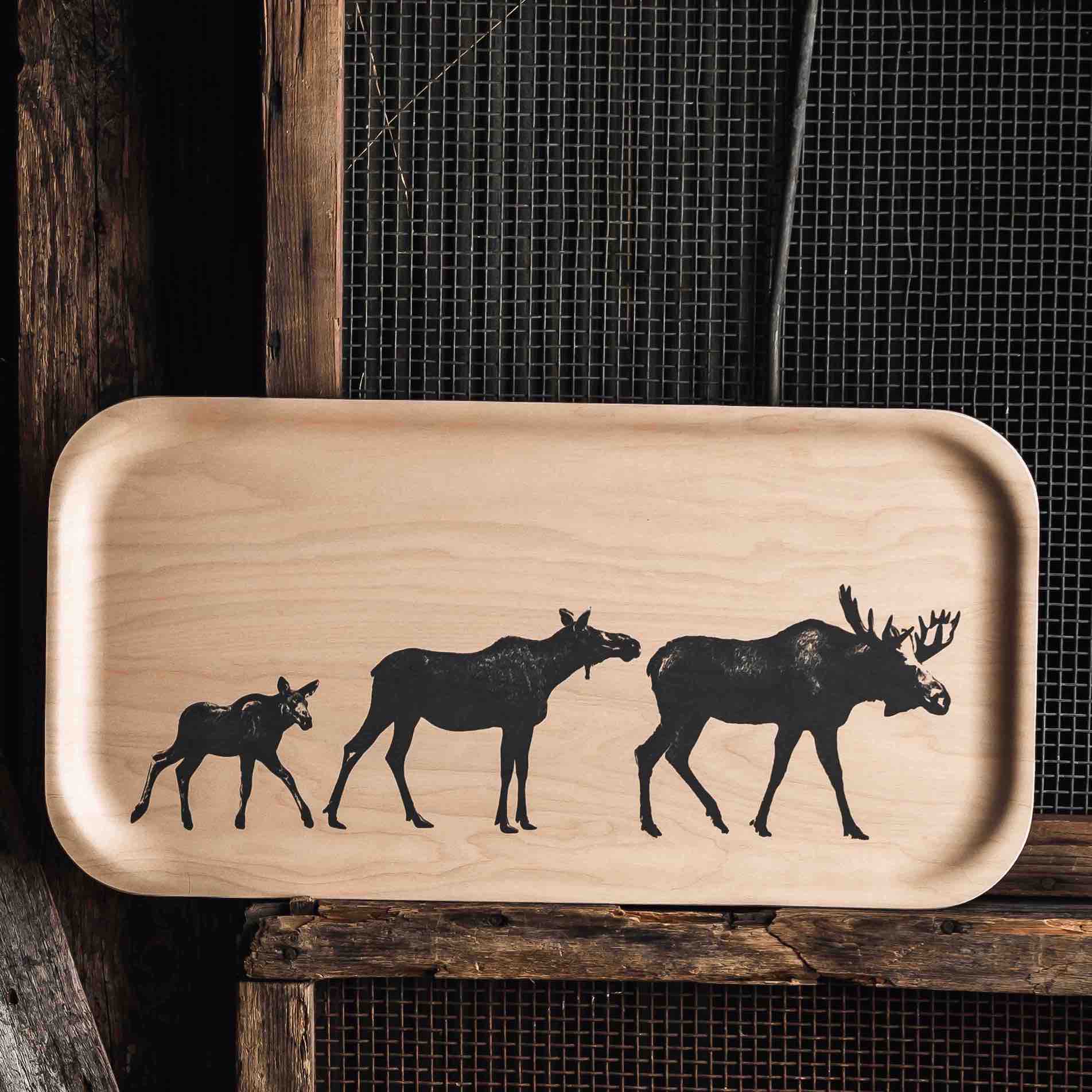 Birch Tray The Moose Family Made in Finland by Muurla Design