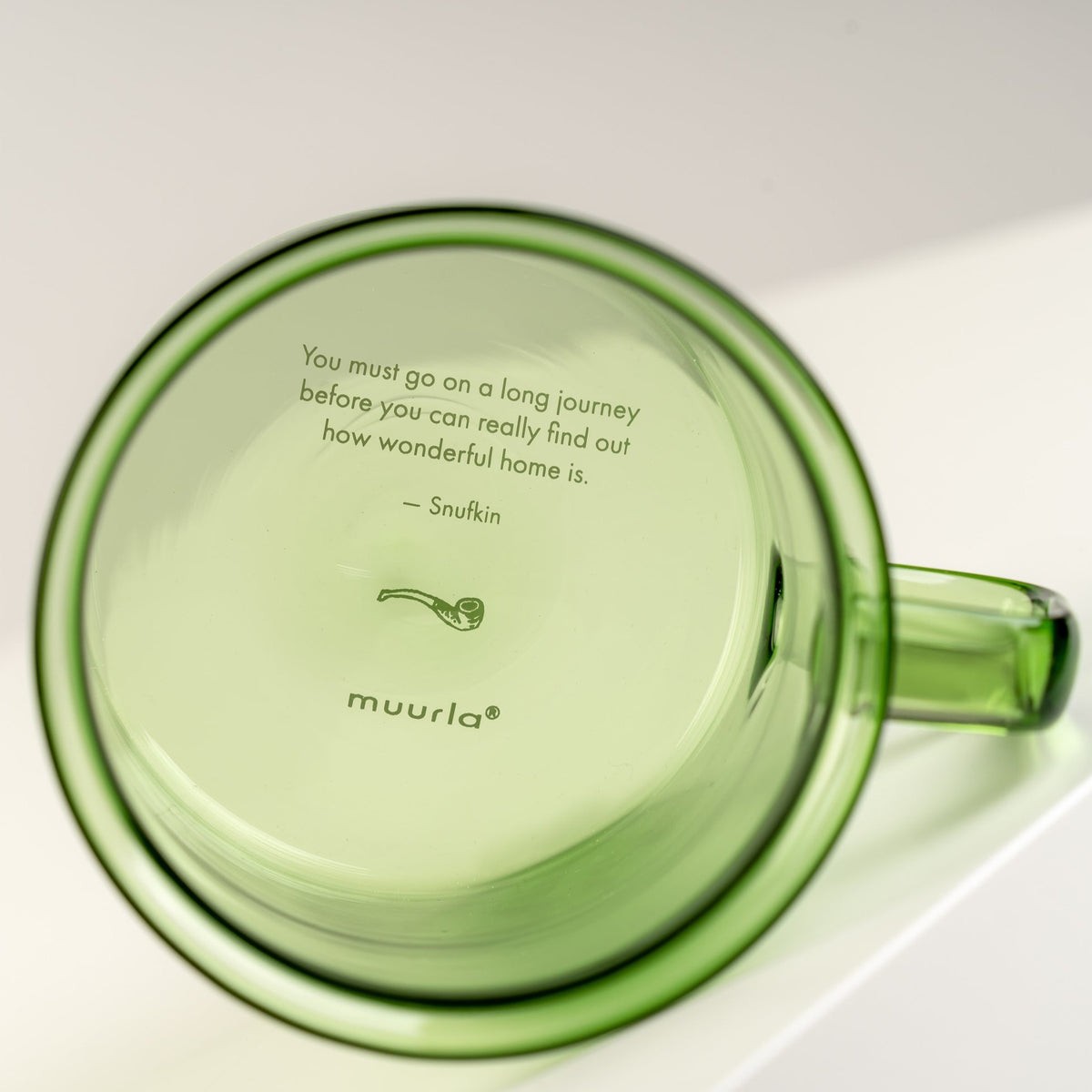 Text on the bottom of a Muurla Glass Moomin Mug 