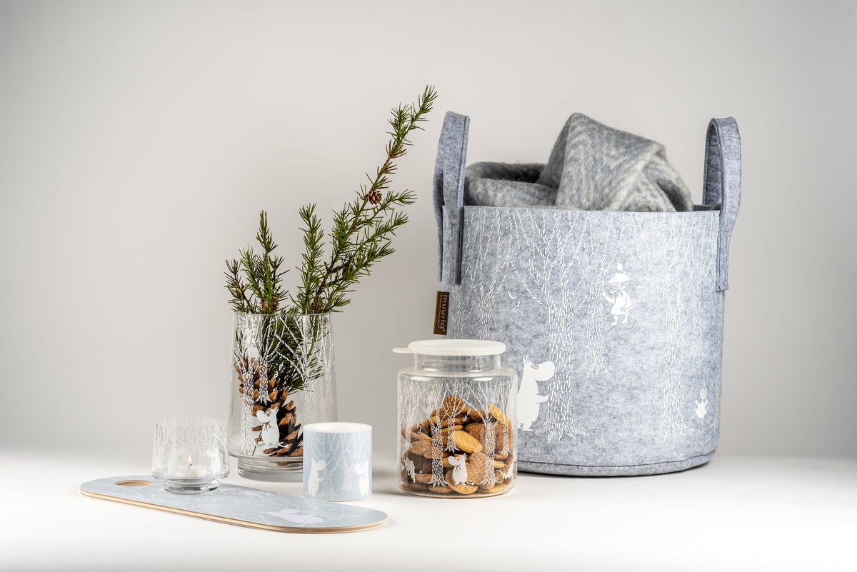 A selection of Moomin In The Woods products by Muurla Design