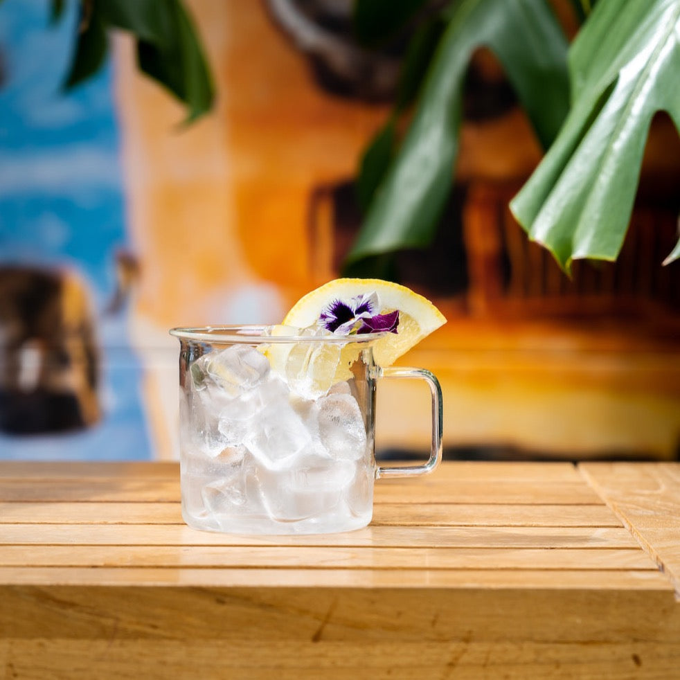 MUURLA | Glass Mug, for Hot or Cold Drinks | 35cl | Teal