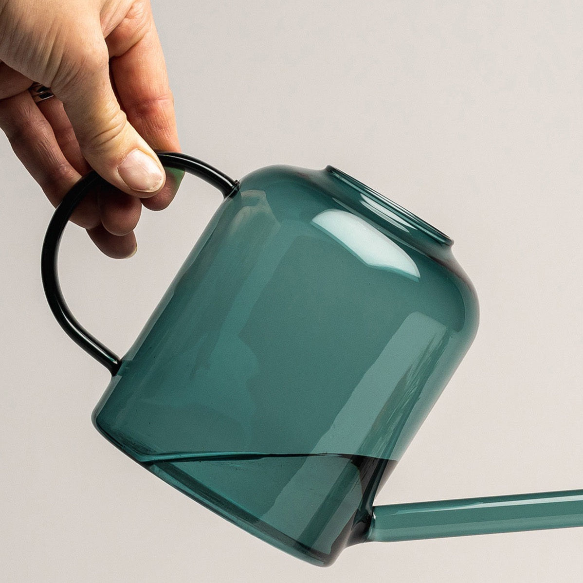 Teal Glass Muurla Design Watering Can 0.8L