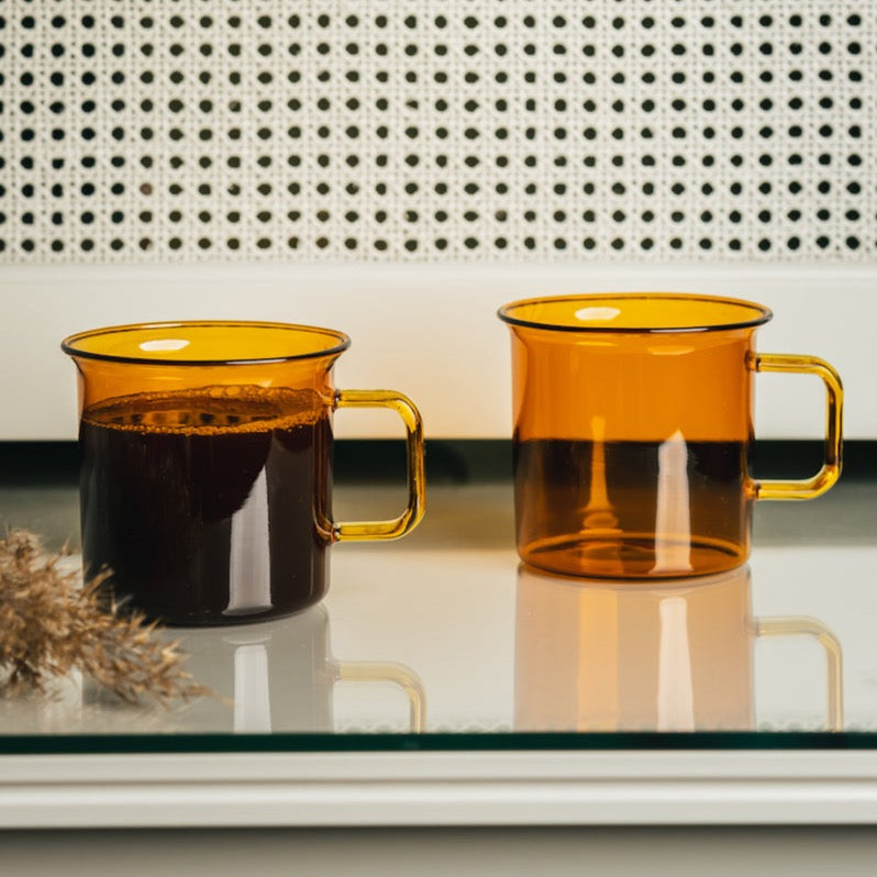 MUURLA | Glass Mug, for Hot or Cold Drinks | 35cl | Teal