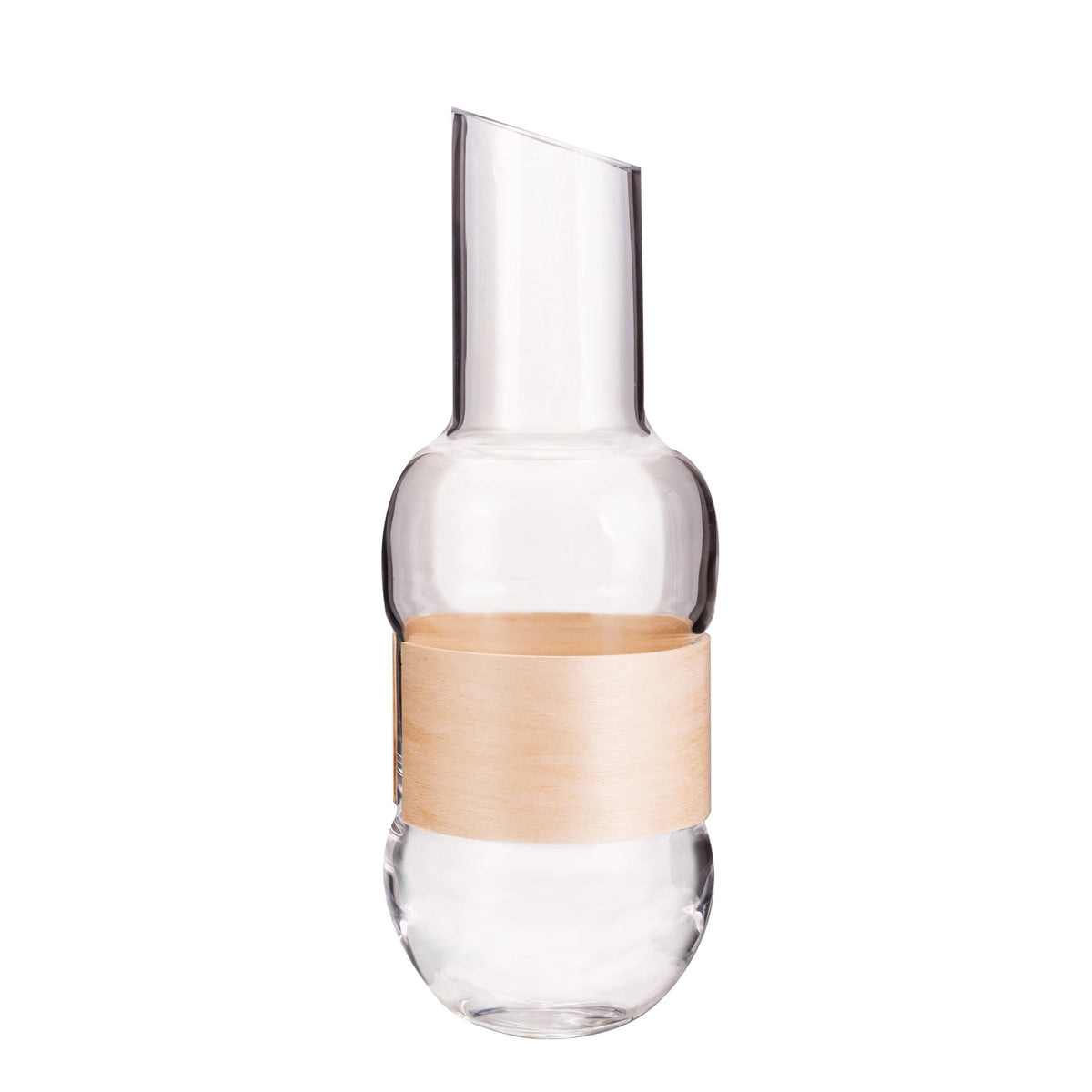 Muurla Design Veneer Pitcher. Clear / Birch Veneer, 1 Litre