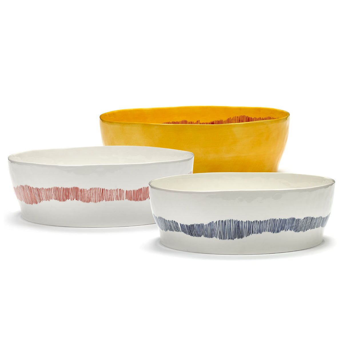Ottolenghi for Serax Feast collection, group of salad bowls, with three designs available.