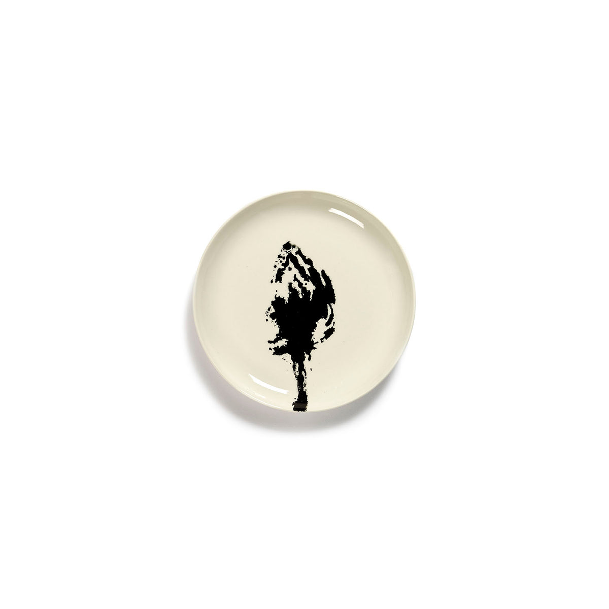 Ottolenghi for Serax Feast collection; small plate, with white artichoke black design.