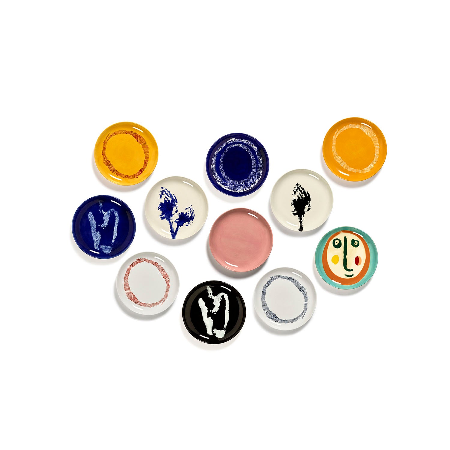Ottolenghi for Serax Feast collection, group of plates, available in four sizes and mixed designs.