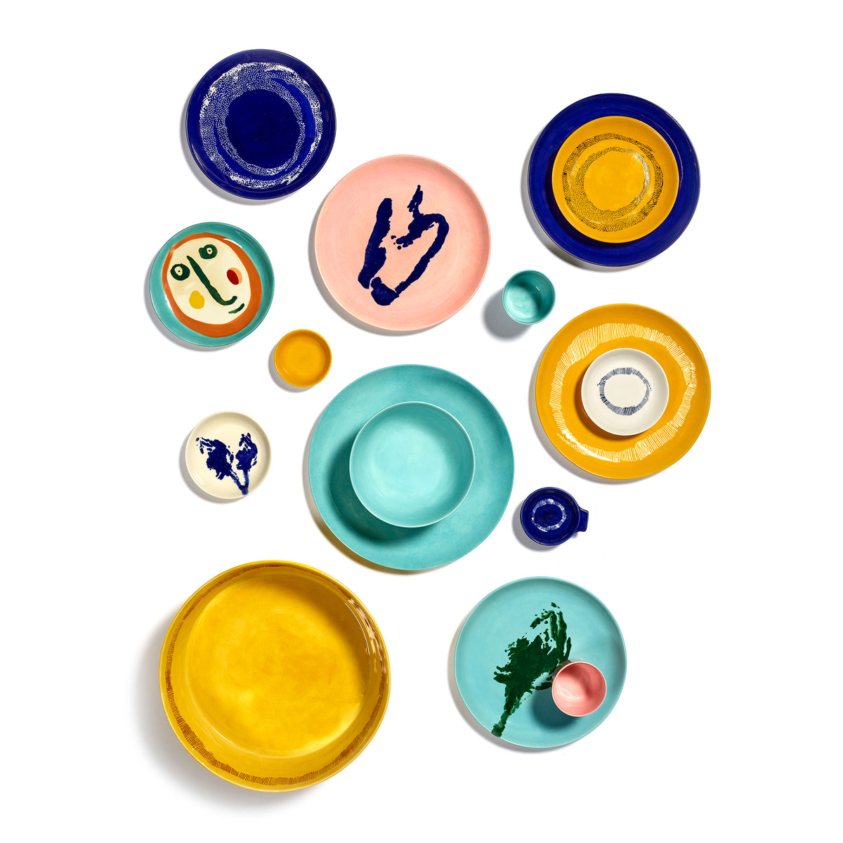 Ottolenghi for Serax Feast collection, group of plates, available in four sizes and mixed designs.