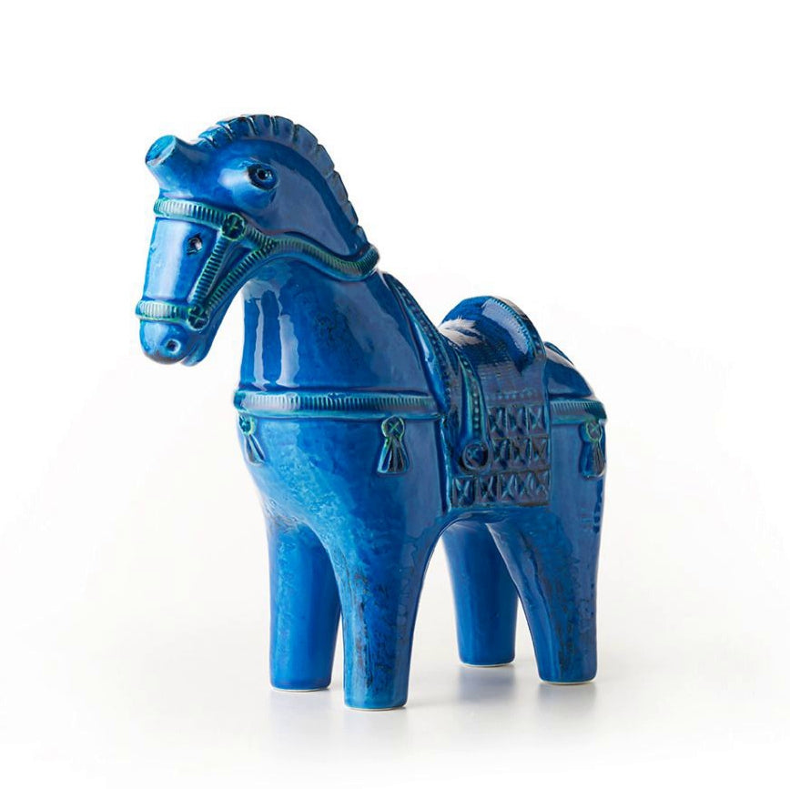 Bitossi Ceramiche | Rimini Blu Pottery | Aldo Londi | Figura Cavallo 30cm | Z9990139